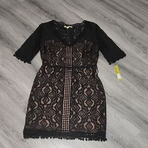 NWT Black Lace Giani Bini Midi Dress